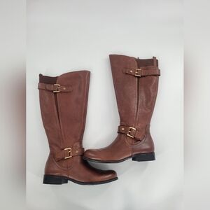 Naturalizer wide calf leather boots Size 6.5